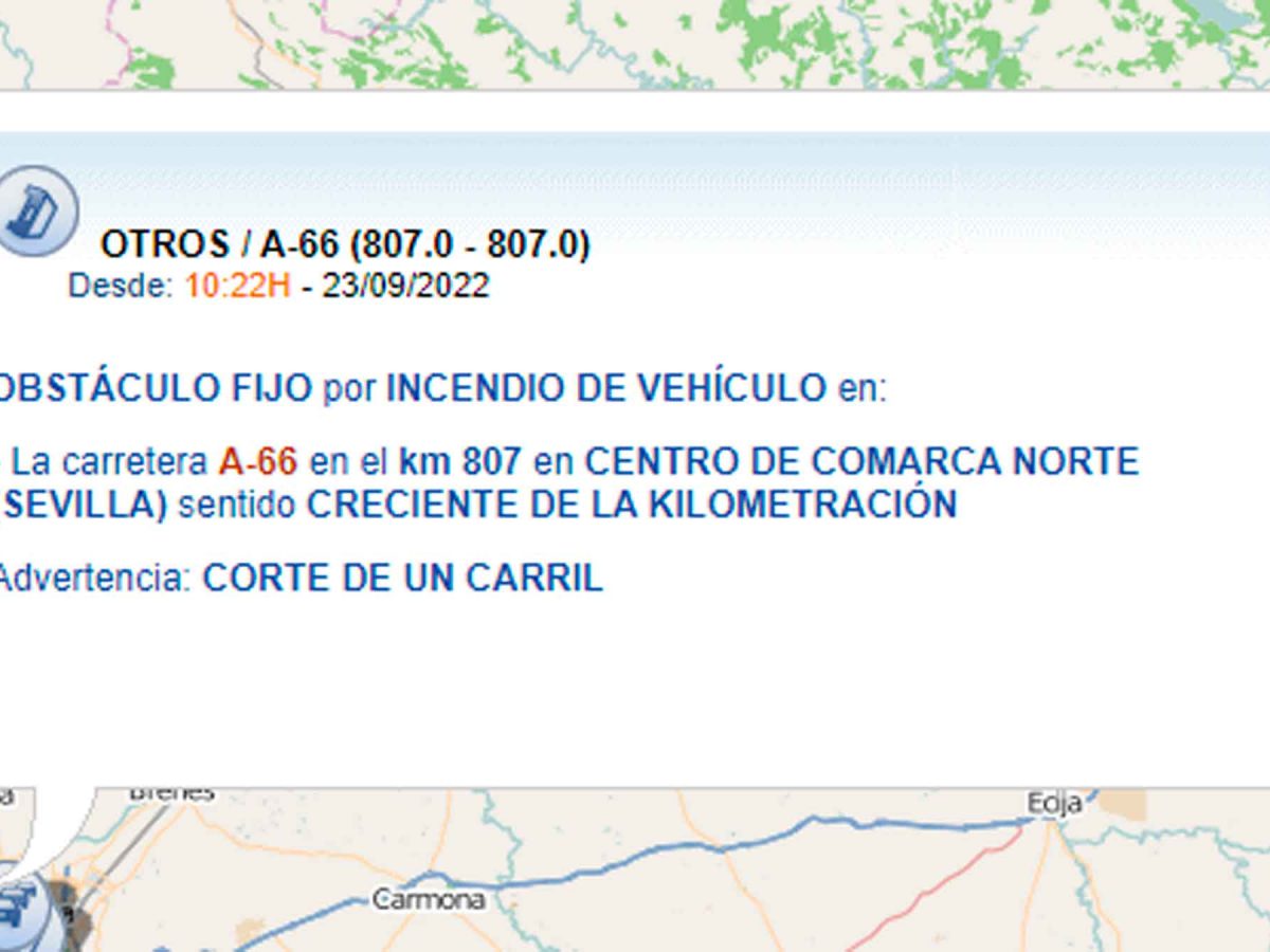 Carril cortado en la A-66 por el incendio de un camión / SA
