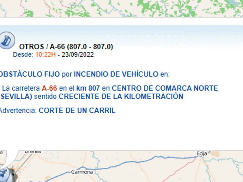 Carril cortado en la A-66 por el incendio de un camión / SA