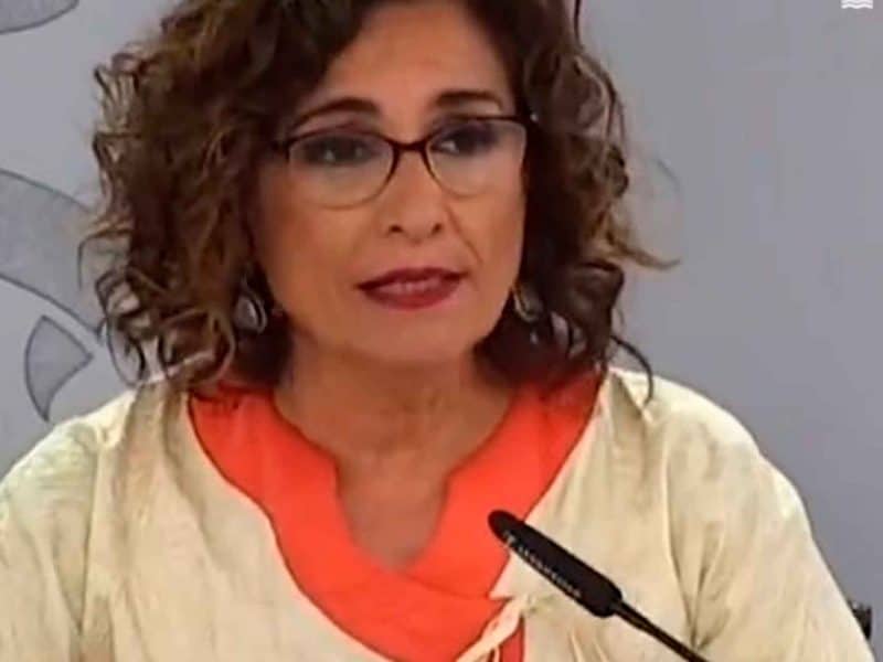 María Jesús Montero durante la rueda de prensa de los Presupuestos para 2023 / SA