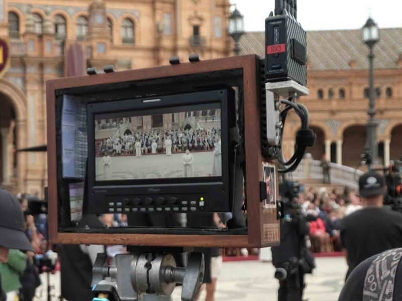 Imagen de archivo de rodaje en la Plaza España (Sevilla)
