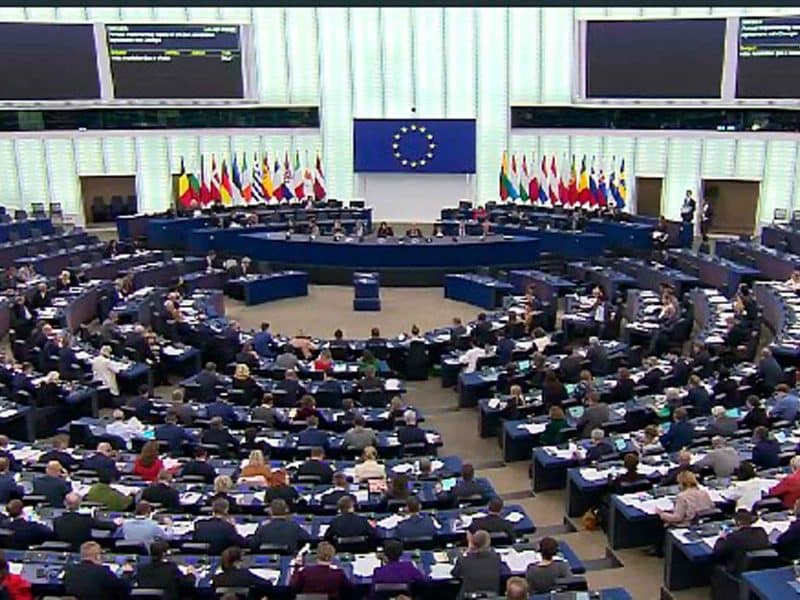 Imagen del Pleno del Parlamento Europeo en la semana del escándalo del Qatargate / SA
