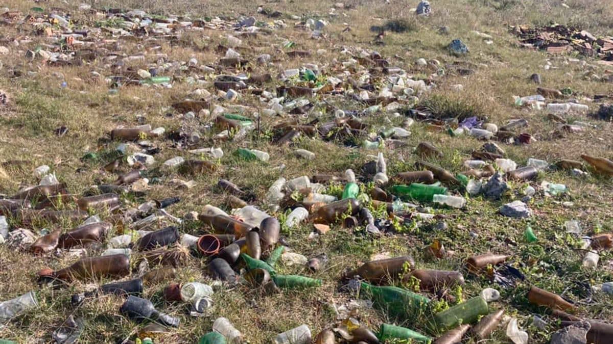 Imagen del vertedero ilegal abandonado en El Garrobo con toneladas de vidrio viejo / SA