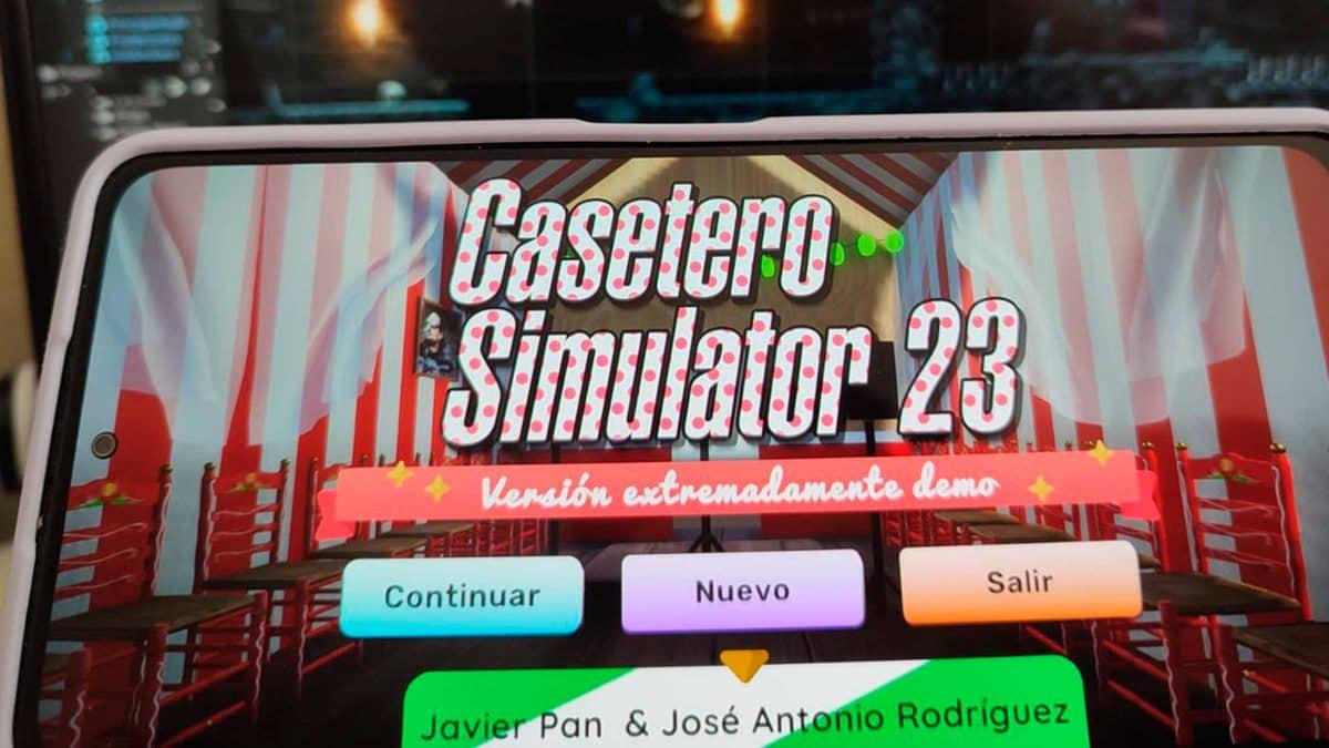 «La pantalla de inicio de Casetero Simulator 23»