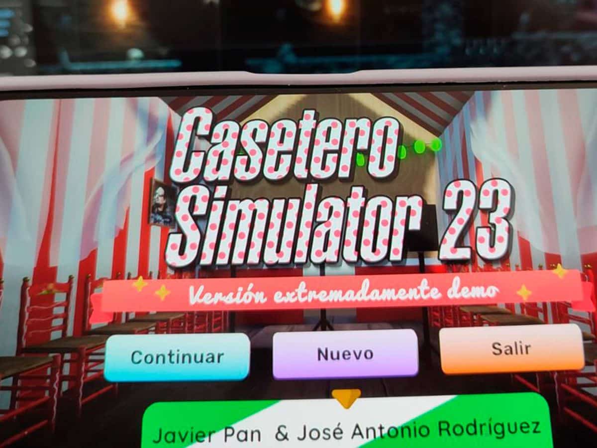 «La pantalla de inicio de Casetero Simulator 23»