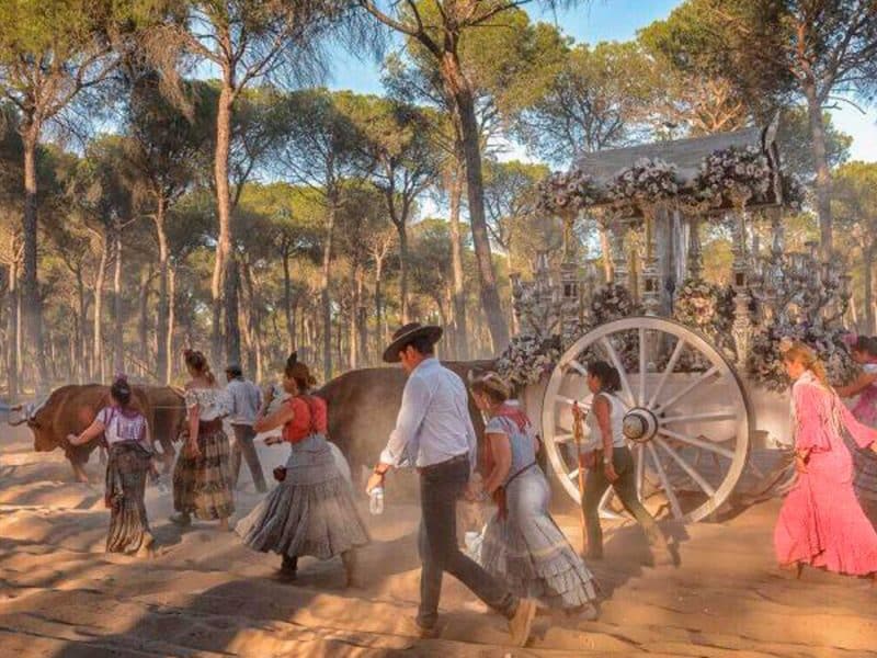 Los rocieros de Bormujos en la anterior edición de la Romería