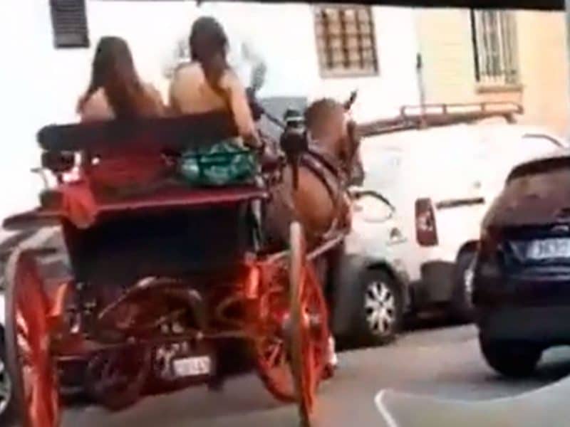 El aparcamiento con coche de caballos que ha fascinado a Twitter