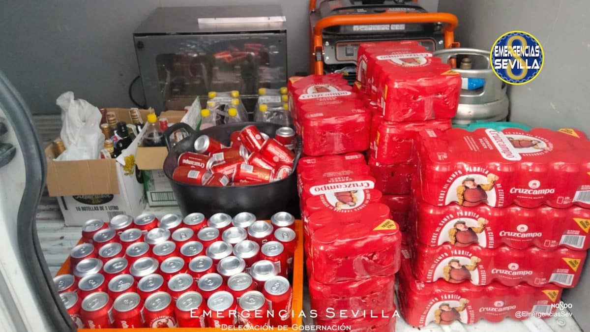 Las cervezas incautadas en el derbi sevillano