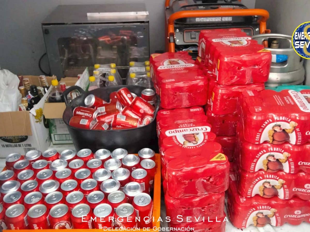 Las cervezas incautadas en el derbi sevillano