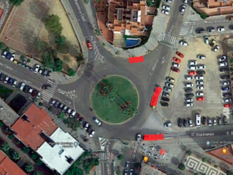 Imagen aérea de las paradas afectadas por este evento