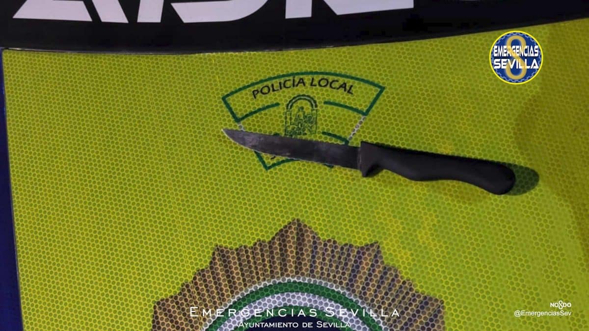 Un cuchillo requisado a uno de los participantes en esta pelea