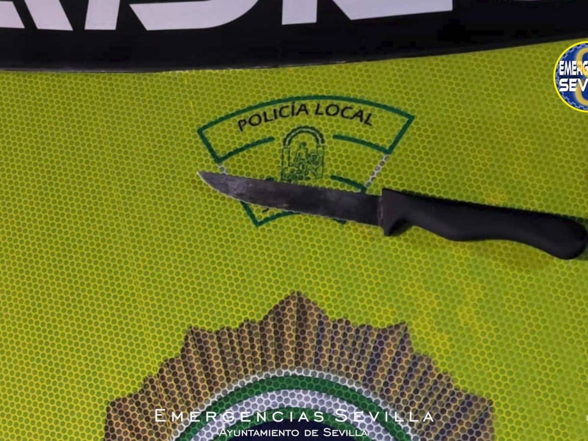 Un cuchillo requisado a uno de los participantes en esta pelea