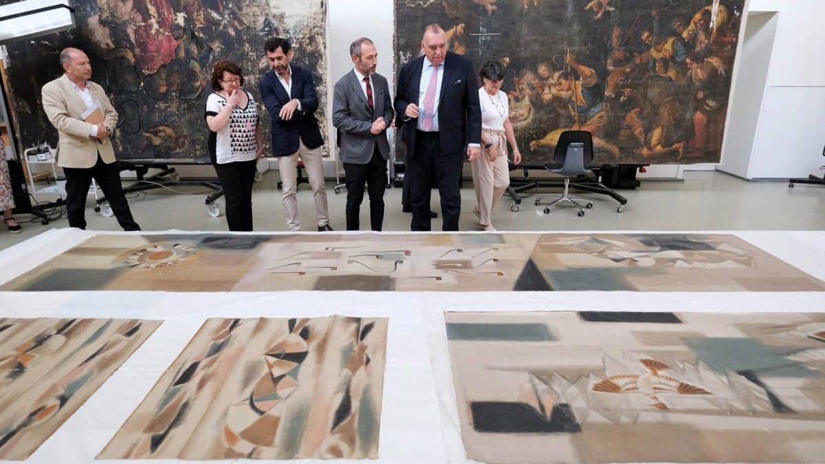 Imagen de estas obras, ya en proceso de restauración