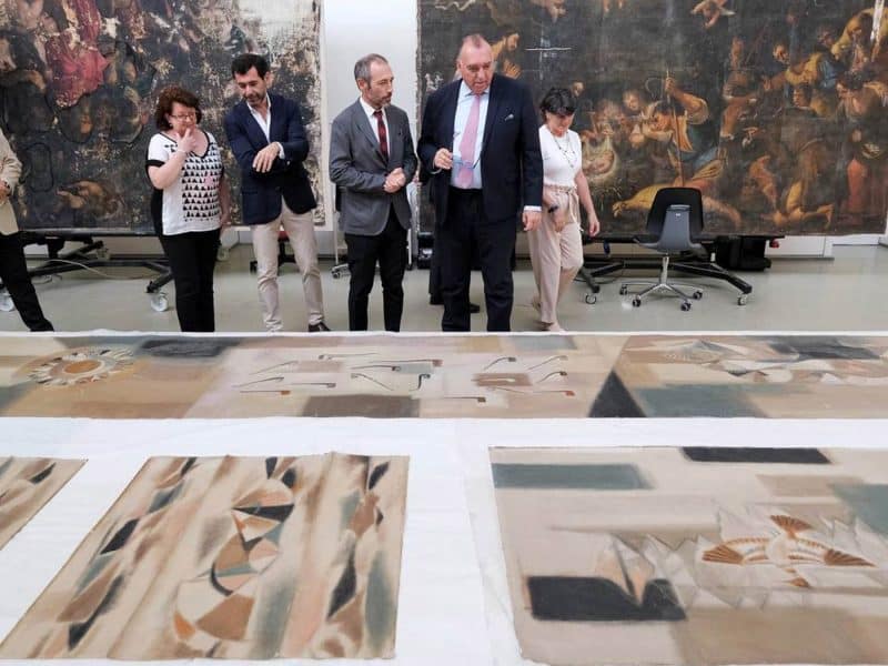 Imagen de estas obras, ya en proceso de restauración