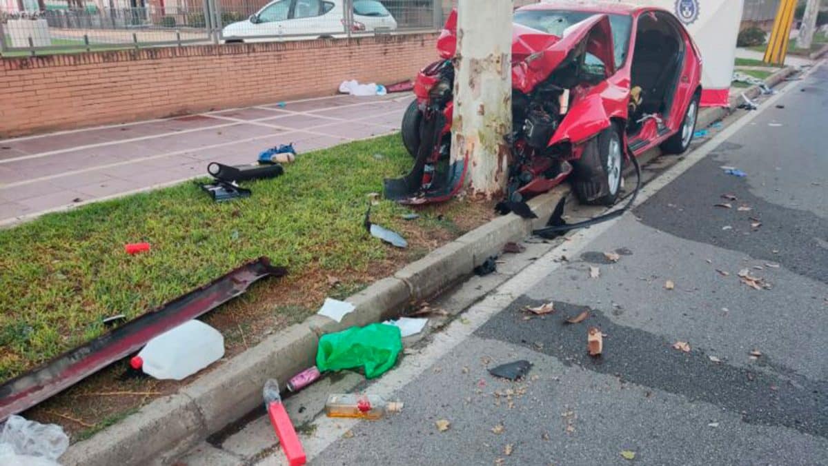 Imagen del coche accidentado. Imagen de Cadena D. H