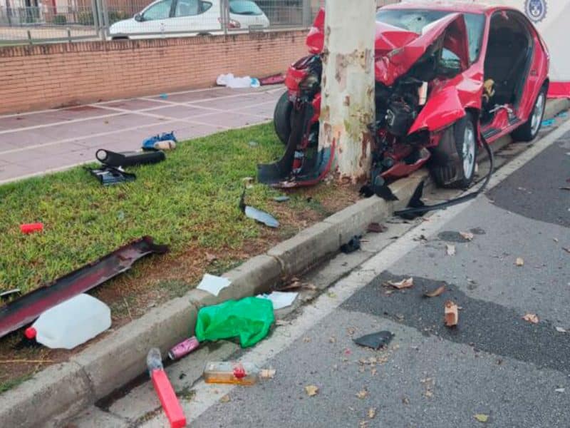 Imagen del coche accidentado. Imagen de Cadena D. H