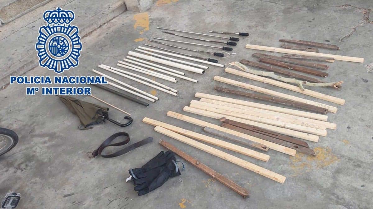 Armas utilizadas por los ultras de Betis y Osasuna en esta pelea