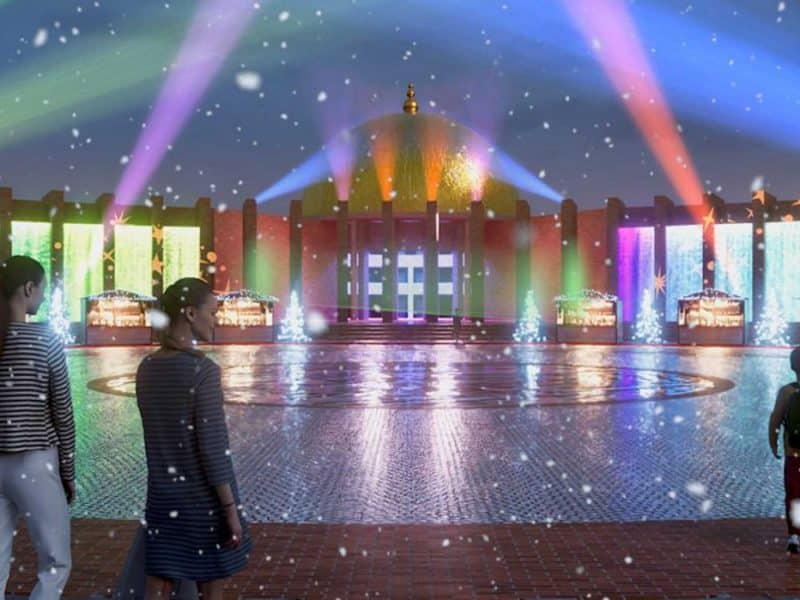 Simulación del aspecto del Fibes durante estas fechas