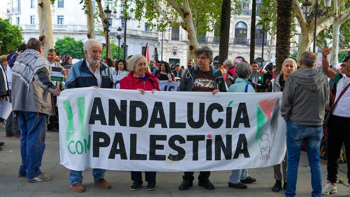 Manifestación a favor de Palestina en Plaza Nueva