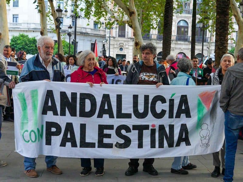 Manifestación a favor de Palestina en Plaza Nueva