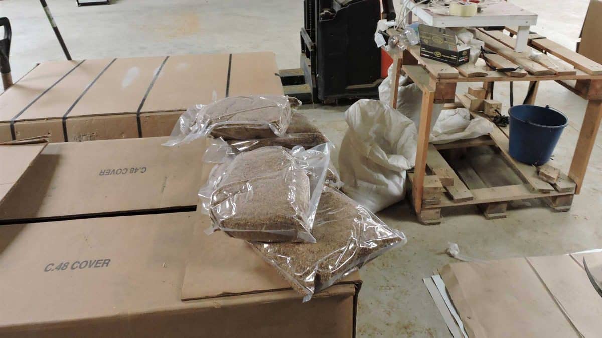 Tabaco de contrabando intervenido en Villaverde