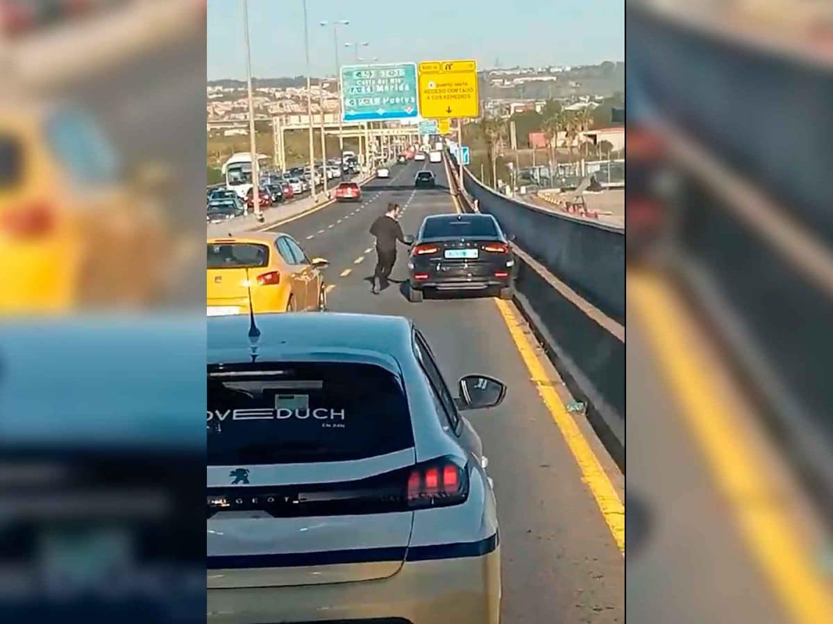 Imágenes de esta pelea en plena vía