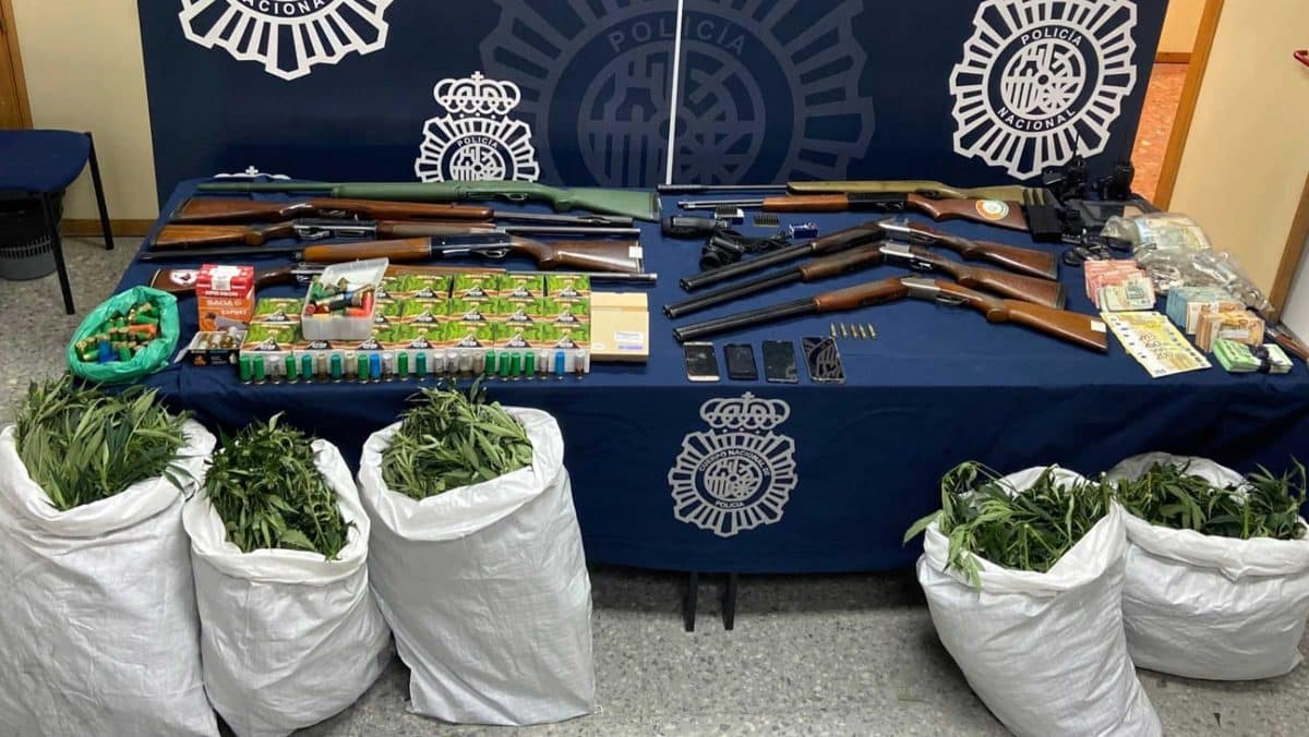 Armas de fuego y marihuana incautadas