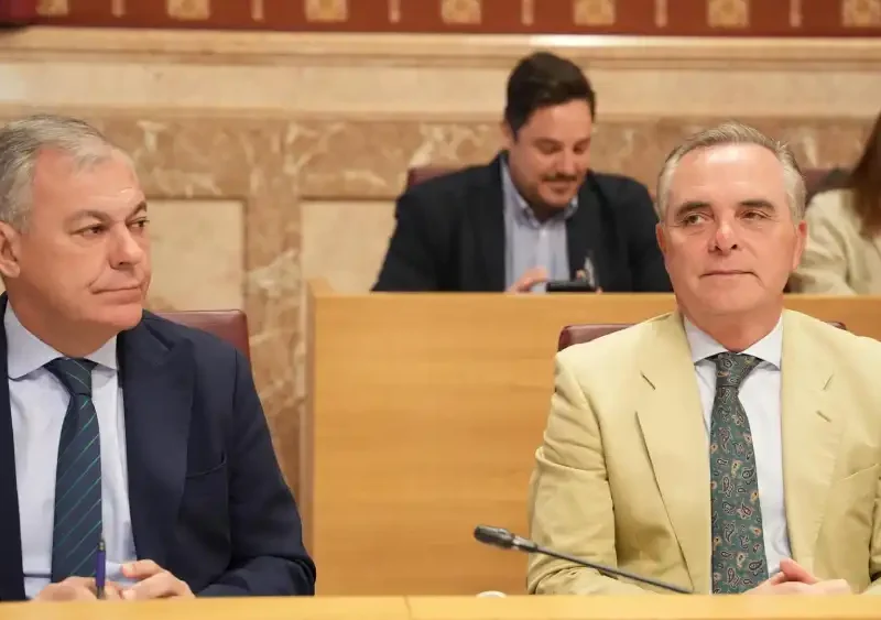 El alcalde de Sevilla, José Luis Sanz, junto al portavoz del PP en el Ayuntamiento y delegado de Hacienda, Juan Bueno. - María José López - Europa Press