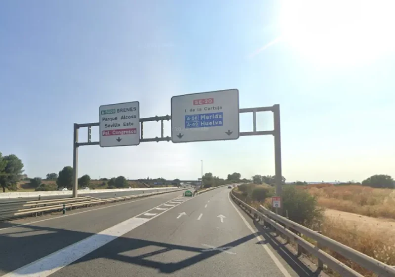 Enlace de la A-4 con la SE-20. Google Maps