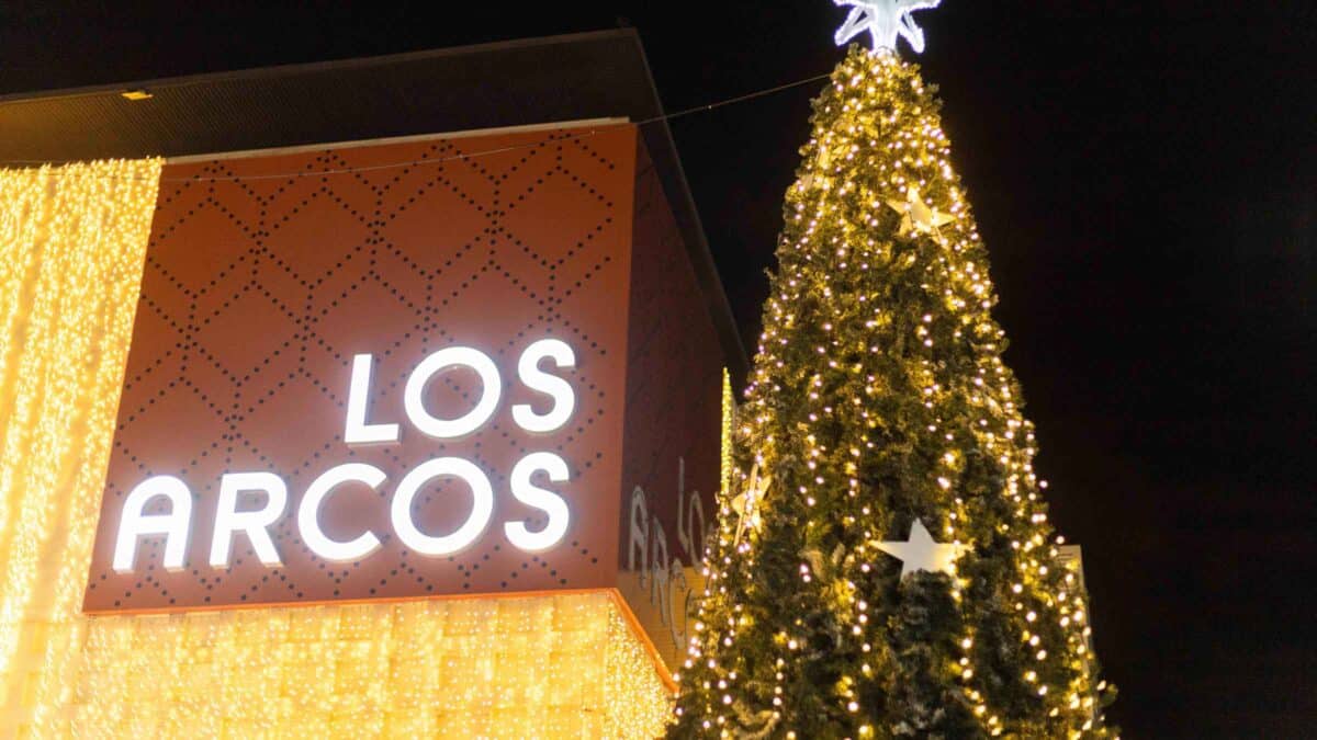 Árbol de navidad frente al centro comercial Los Arcos