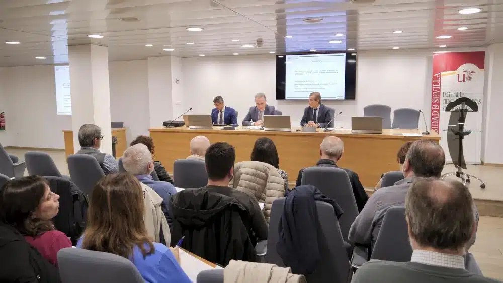 Juan Bueno ante los representantes del CESS - AYUNTAMIENTO DE SEVILLA