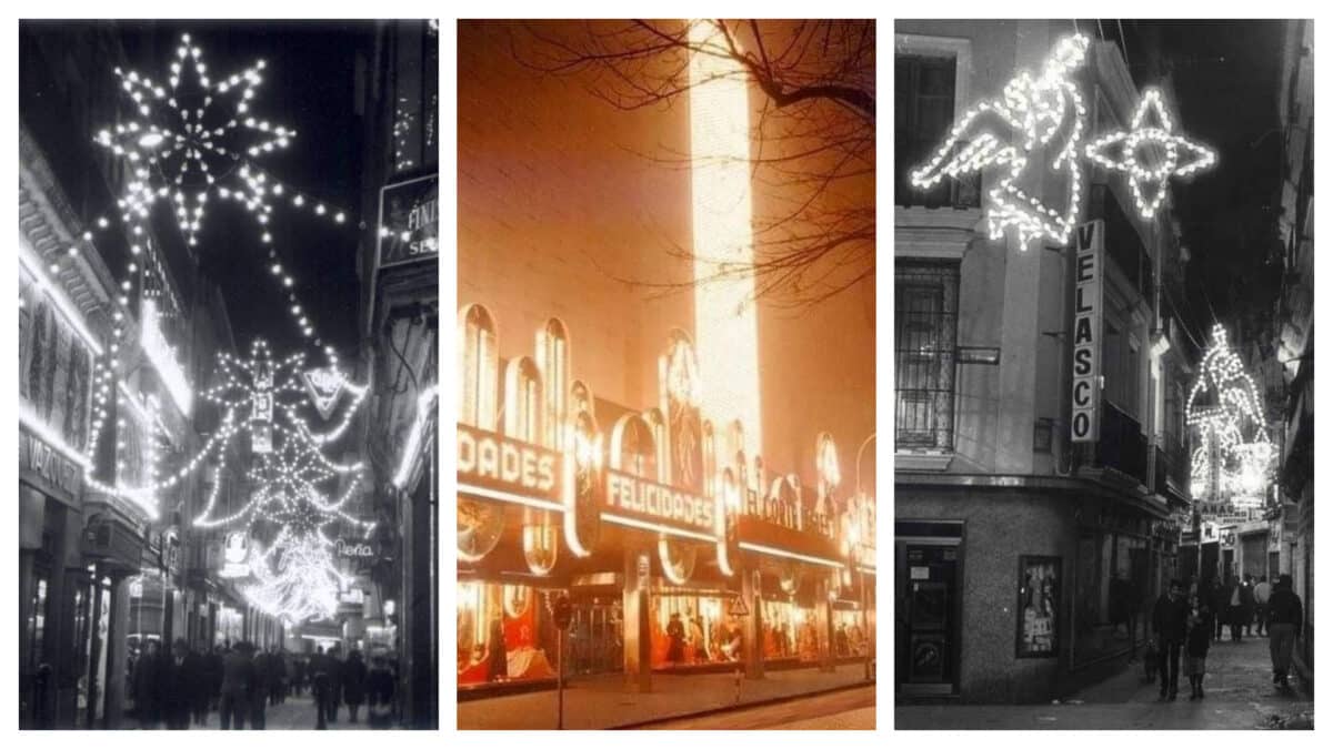 Alumbrado navideño en los años 70 en Sevilla. Italyca Inmobiliaria