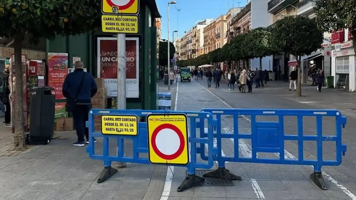 Cierre del carril bici de San Jacinto - A CONTRAMANO