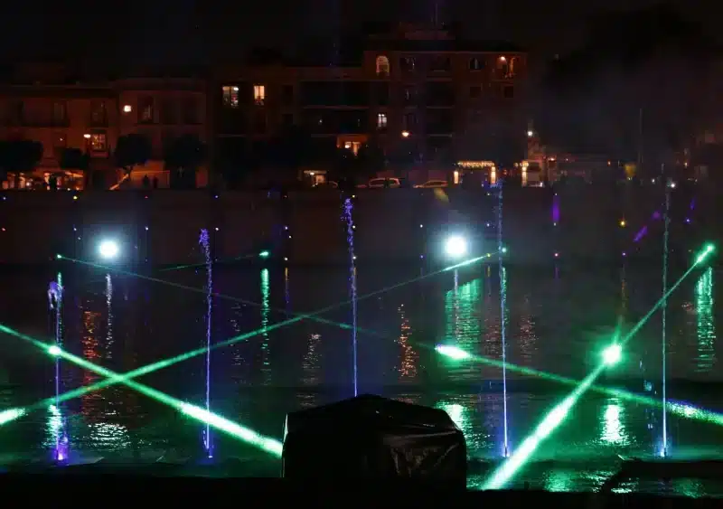 El mapping de Navigalia en el río. Luis Campillo