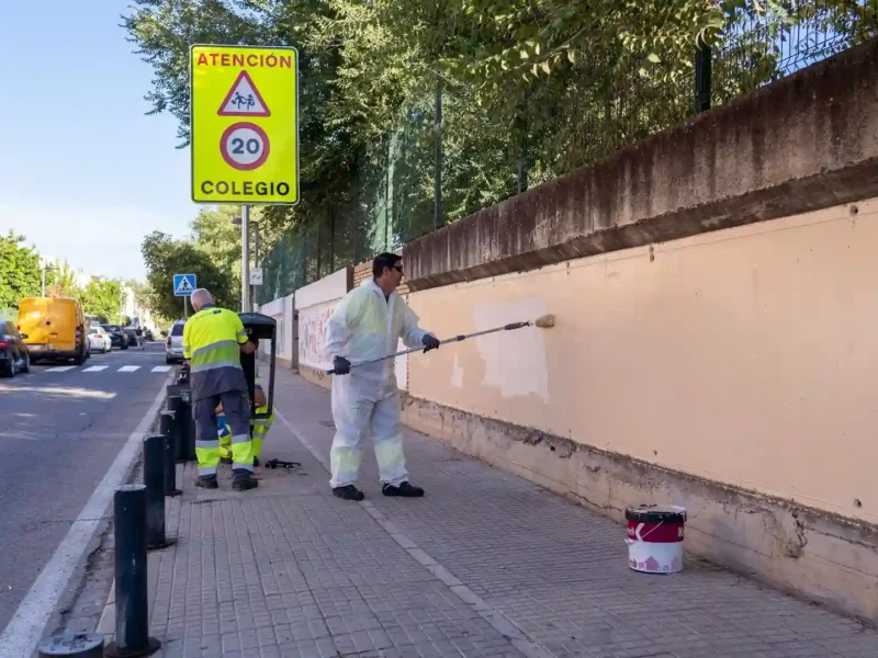 Archivo - Trabajos de mejora en un colegio público de Sevilla - Francisco J. Olmo - Europa Press - Archivo