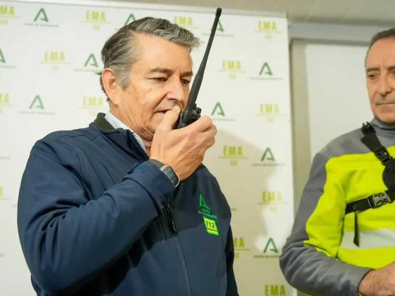 El consejero de la Presidencia, Interior, Diálogo Social y Simplificación Administrativa, Antonio Sanz durante el acto de activación. A 22 de enero de 2025 en Los Palacios (Sevilla, Andalucía, España). - Joaquin Corchero - Europa Press