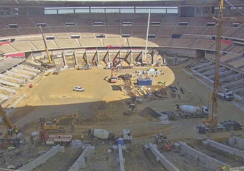 Obras en el interior del estadio de La Cartuja para ampliar su aforo. - Junta de Andalucía