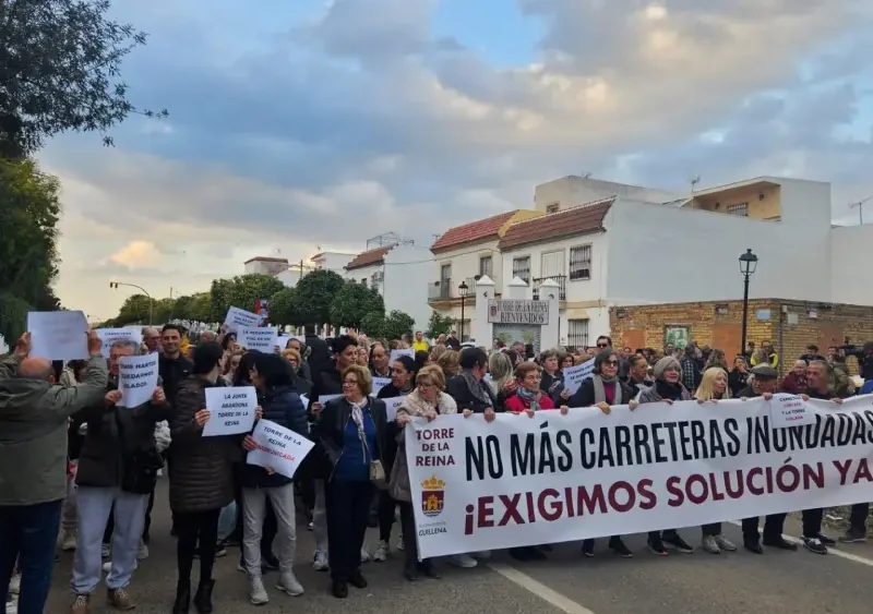 Los vecinos de Guillena protesta por el corte de la carretera A-8080 cada vez que llueve - Ayuntamiento de Guillena