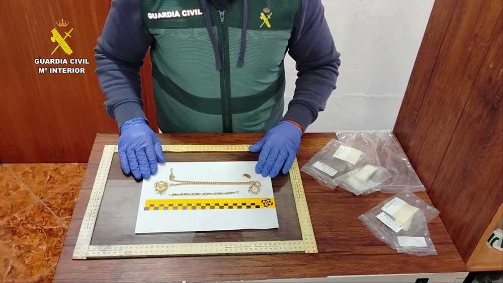 Joyas robadas durante los asaltos en viviendas de la provincia. - Guardia Civil