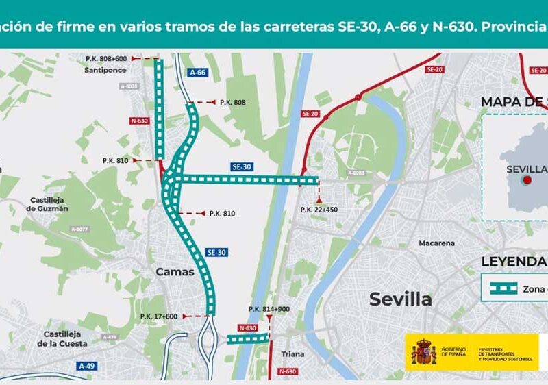 Plano con el tramo de carretera objeto de rehabilitación. - Gobierno de España
