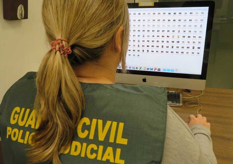 Una agente de la Guardia Civil frente a un ordenador. - Guardia Civil