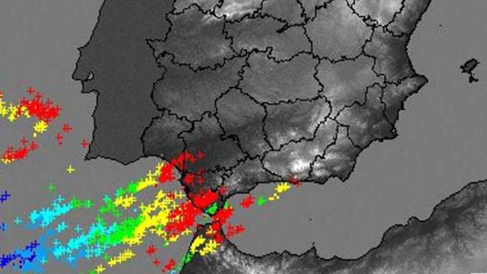 Mapa de rayos de la pasada madrugada. - AEMET