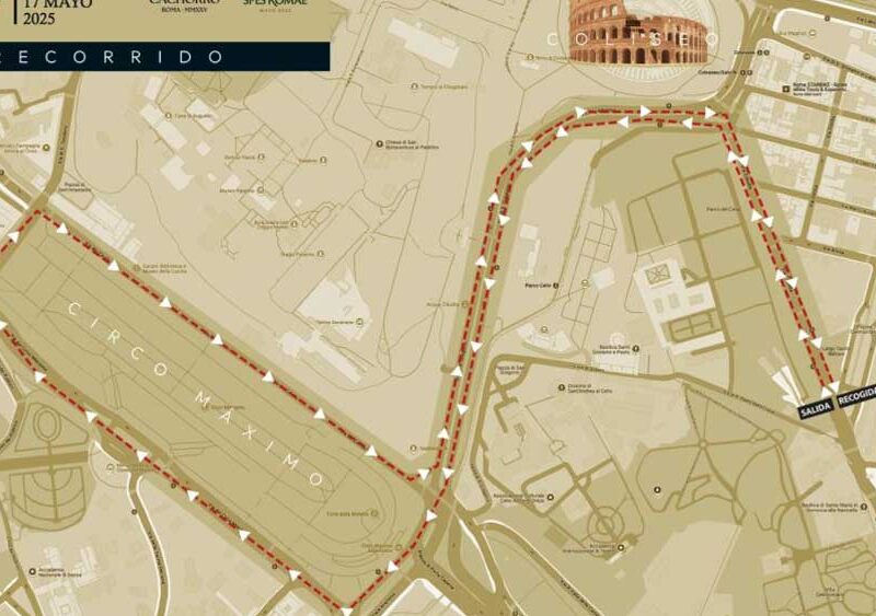 Plano del recorrido de la Gran Procesión. - Cofrades en Roma