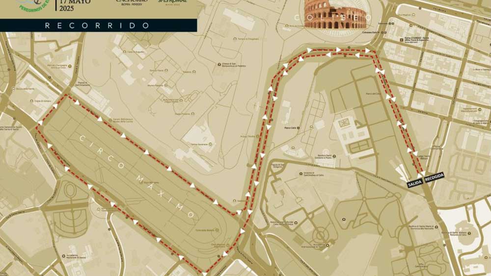 Plano del recorrido de la Gran Procesión. - Cofrades en Roma