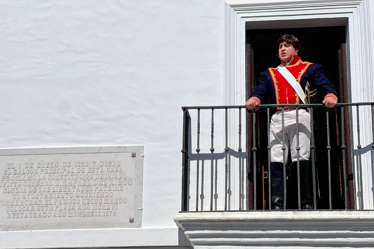 Recreación histórica del Pronunciamiento de Rafael del Riego en Las Cabezas de San Juan. Cedida
