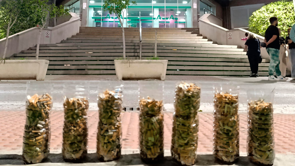 Imagen de la recogida de colillas de esta maratón de basura / SA