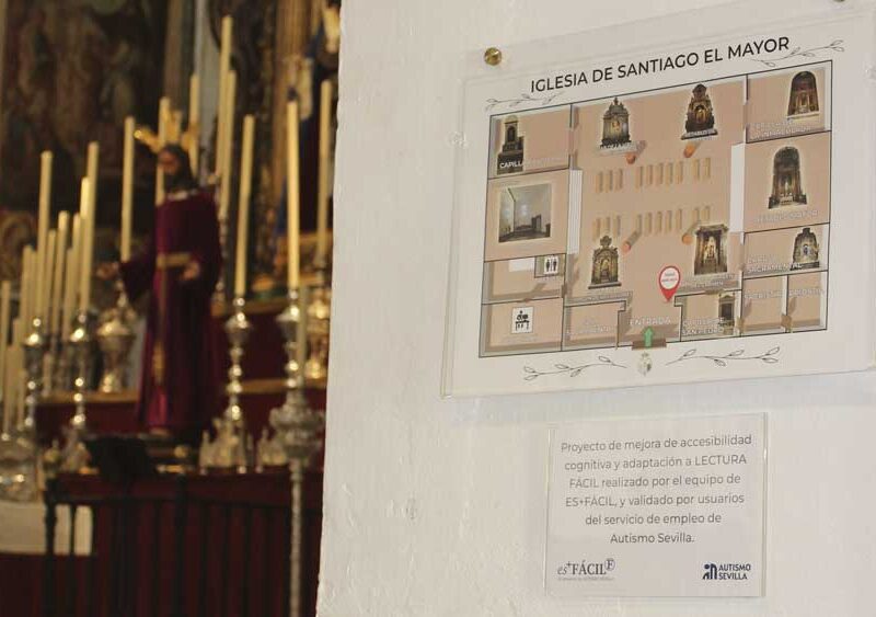Señalización pictórica en la Iglesia de Santiago (Sevilla). - Autismo Sevilla