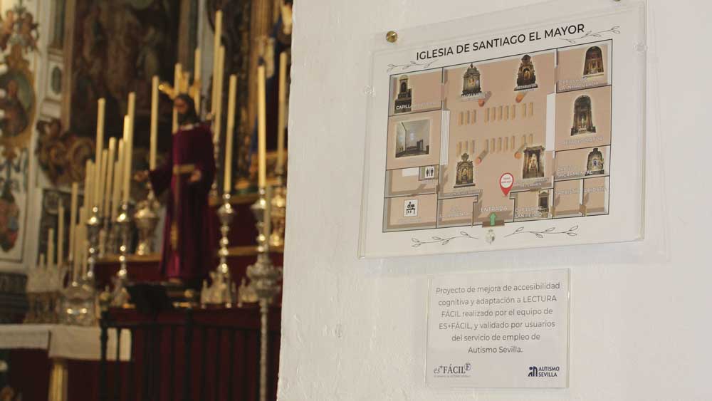 Señalización pictórica en la Iglesia de Santiago (Sevilla). - Autismo Sevilla