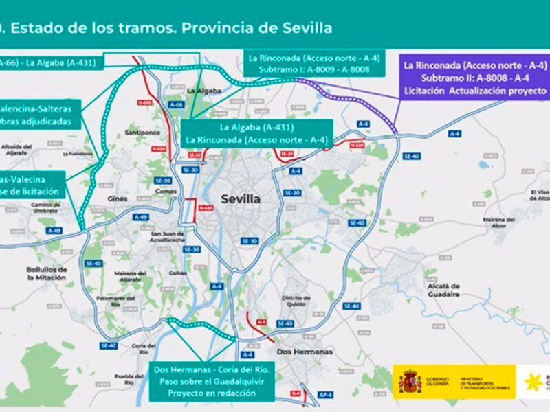 Proyecto del tramo de SE-40 al paso por La Rinconada objeto de licitación. - Gobierno de España