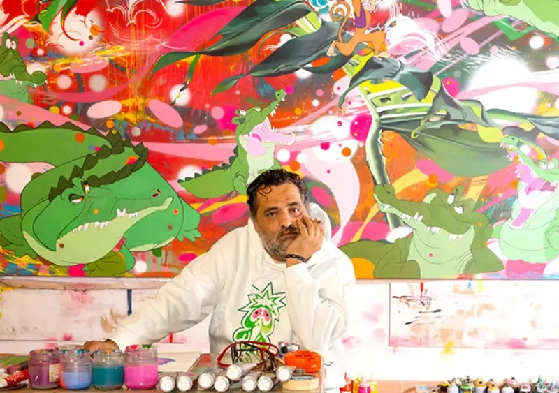 El pintor Manuel León en su estudio. - Ayuntamiento de Sevilla