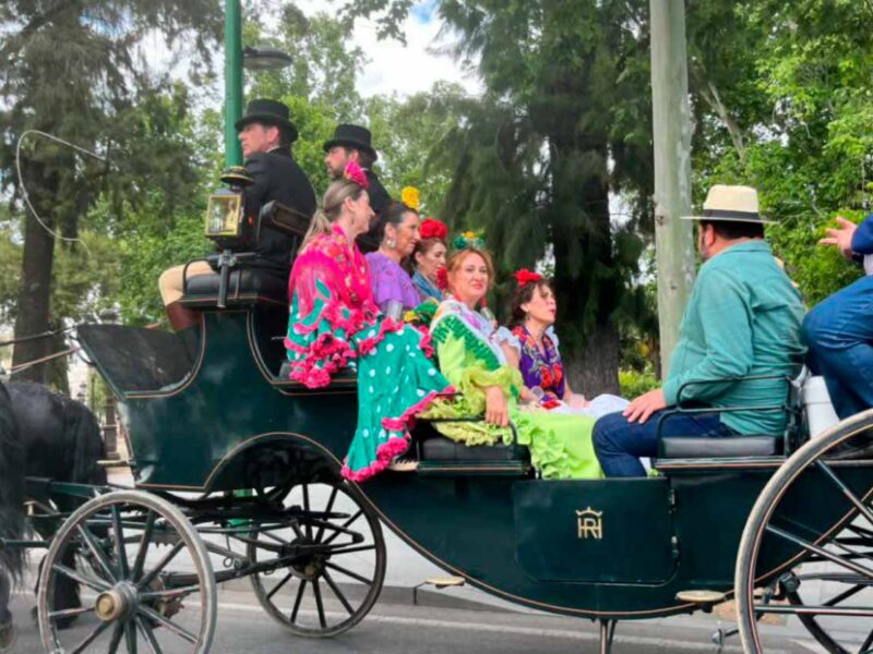Carruaje con caballos en la Feria de Abril.- Pacma